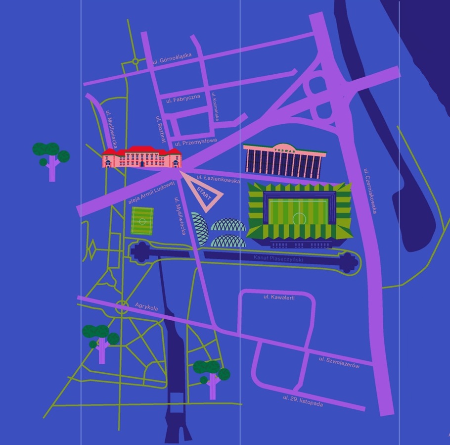 Mapa spaceru po Powiślu