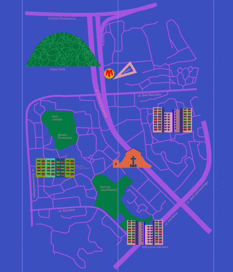 Mapa spaceru Ursynów